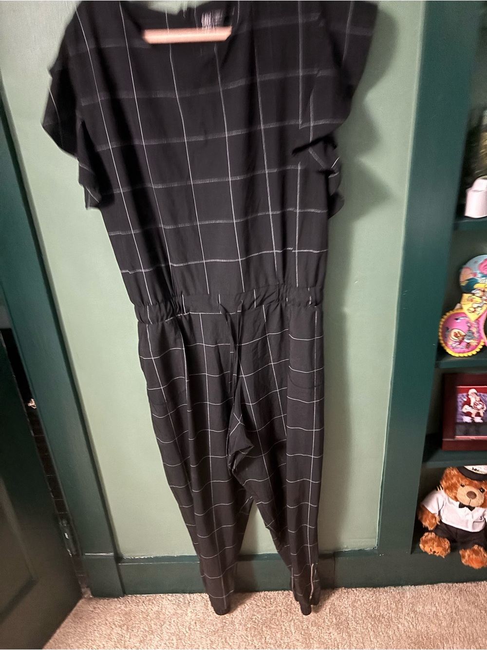 Albion Black Windowpane Jumpsuit